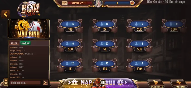Trải Nghiệm Đỉnh Cao Với Game Mậu Binh Tại BomWin Đầy Kịch Tính