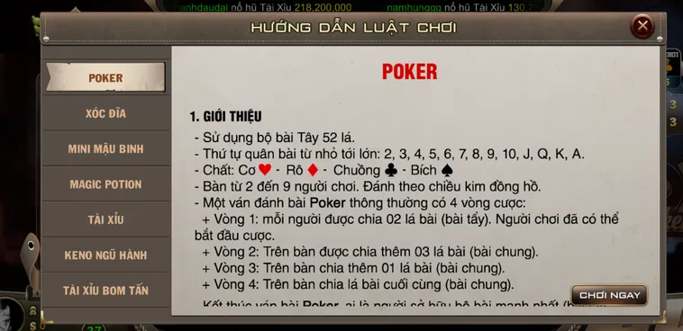 Khám Phá Sảnh Poker Tại BomWin Với Những Kèo Đấu Hấp Dẫn Nhất Mọi Thời Đại