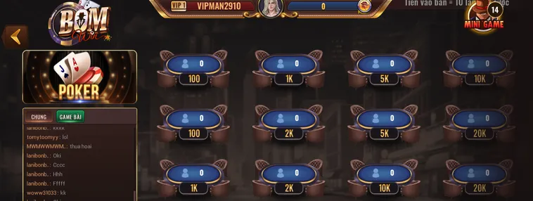 Khám Phá Sảnh Poker Tại BomWin Với Những Kèo Đấu Hấp Dẫn Nhất Mọi Thời Đại
